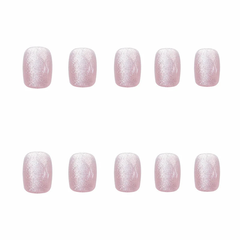 Press-On Nail Set Glitter Finish Peel & Press