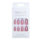 Press-On Nail Set Glitter Finish Pre-Applied Adhesive & Reusable