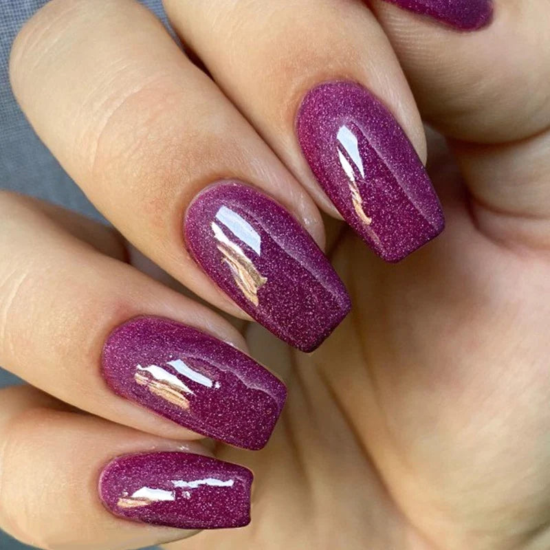 Press-On Nail Set Glitter Finish & Self-Adhesive