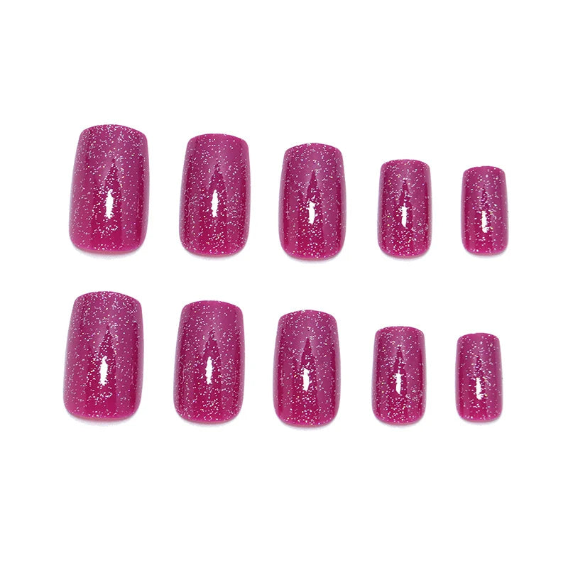 Press-On Nail Set Glitter Finish & Self-Adhesive