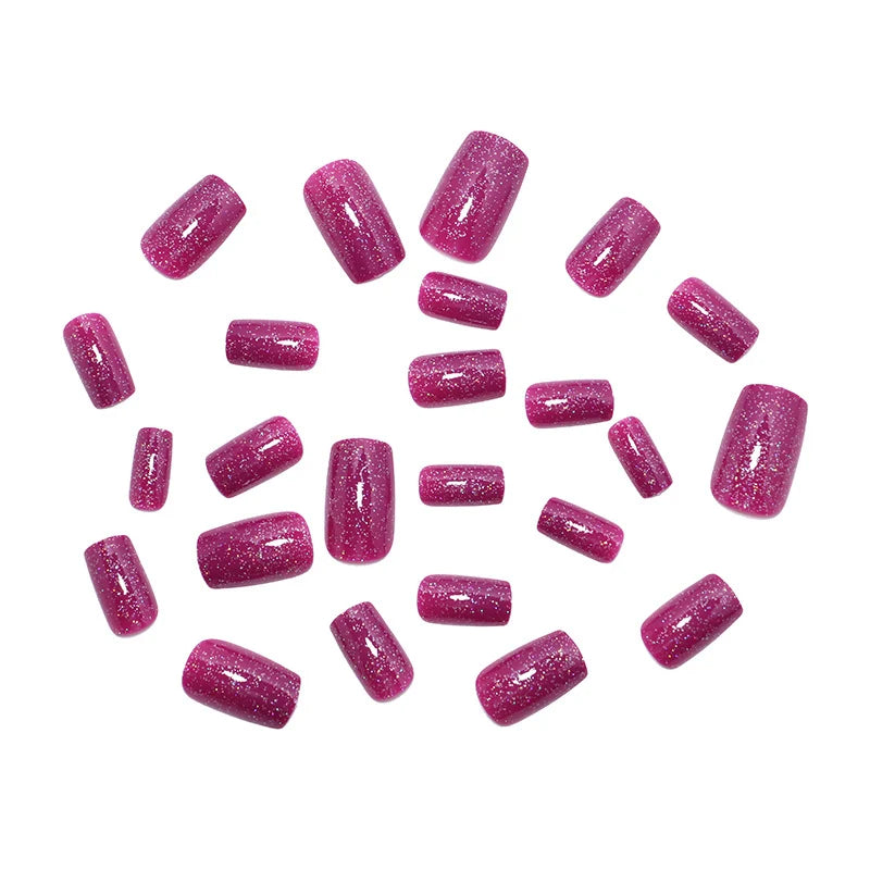 Press-On Nail Set Glitter Finish & Self-Adhesive