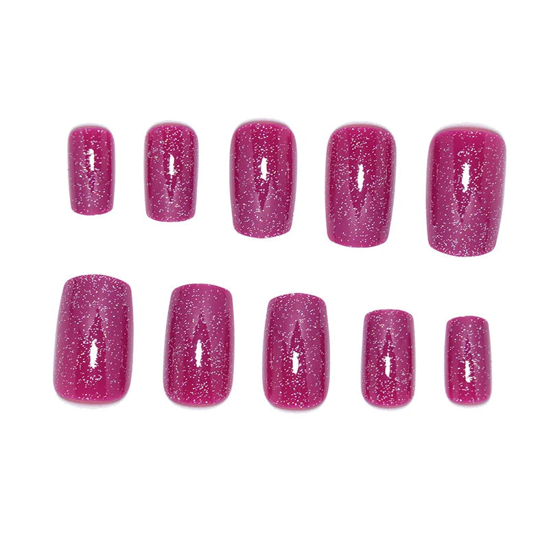 Press-On Nail Set Glitter Finish & Self-Adhesive