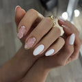 Press-On Nail Set Glitter & Floral Accents Long Lasting