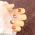 Press-On Nail Set Glitter Floral Peel & Press Multiple Sizes