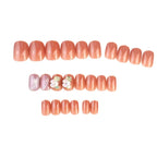 Press-On Nail Set Glitter Floral Peel & Press Multiple Sizes