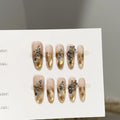 Press-On Nail Set Glitter & Floral Reusable