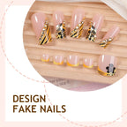Press-On Nail Set Glitter & Floral Reusable