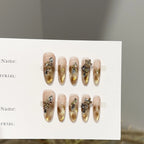 Press-On Nail Set Glitter & Floral Reusable