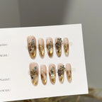 Press-On Nail Set Glitter & Floral Reusable