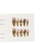 Press-On Nail Set Glitter & Floral Reusable