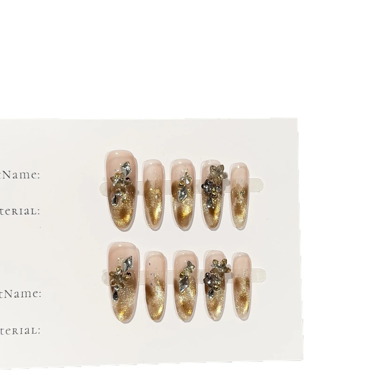 Press-On Nail Set Glitter & Floral Reusable