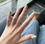 Press-On Nail Set Glitter French Tip Salon-Quality