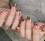 Press-On Nail Set Glitter French Tip Salon-Quality