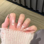 Press-On Nail Set Glitter French Tip Salon-Quality