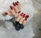 Press-On Nail Set Glitter French Tip Salon-Quality