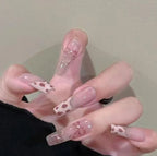 Press-On Nail Set Glitter French Tip Salon-Quality
