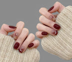 Press-On Nail Set Glitter French Tip Salon-Quality