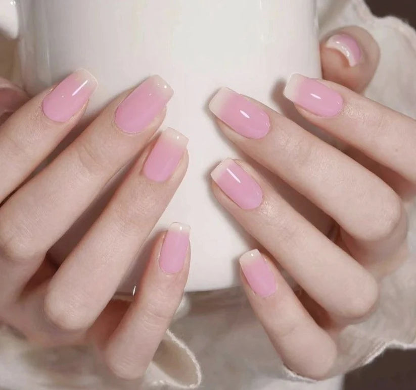 Press-On Nail Set Glitter French Tip Salon-Quality