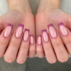 Press-On Nail Set Glitter French Tips Set of 24