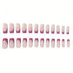 Press-On Nail Set Glitter French Tips Set of 24