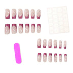Press-On Nail Set Glitter French Tips Set of 24