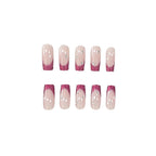 Press-On Nail Set Glitter French Tips Set of 24