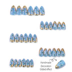 Press-On Nail Set Glitter & Gem Embellished Pre-Applied Adhesive
