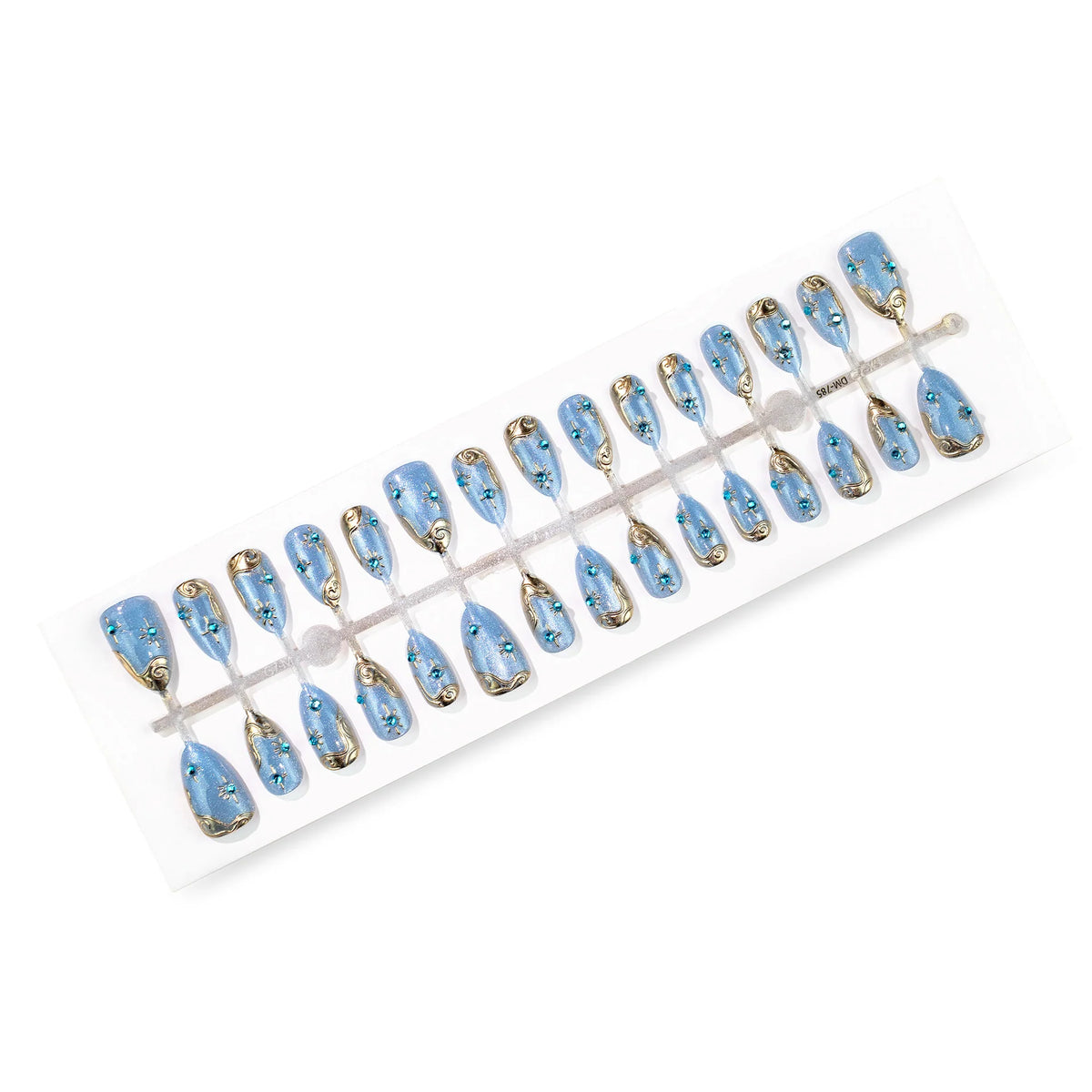 Press-On Nail Set Glitter & Gem Embellished Pre-Applied Adhesive