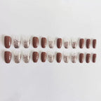Press-On Nail Set Glitter Gradient Durable Acrylic