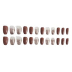 Press-On Nail Set Glitter Gradient Durable Acrylic