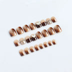 Press-On Nail Set Glitter & Heart Designs Mother-of-Pearl Reusable