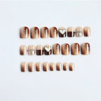 Press-On Nail Set Glitter & Heart Designs Mother-of-Pearl Reusable
