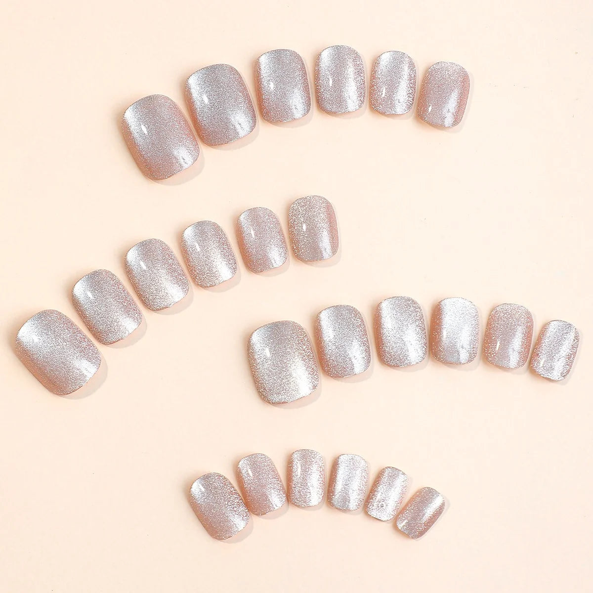 Press-On Nail Set Glitter High-Gloss Adhesive Tabs
