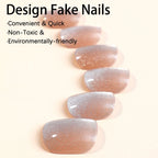 Press-On Nail Set Glitter High-Gloss Adhesive Tabs
