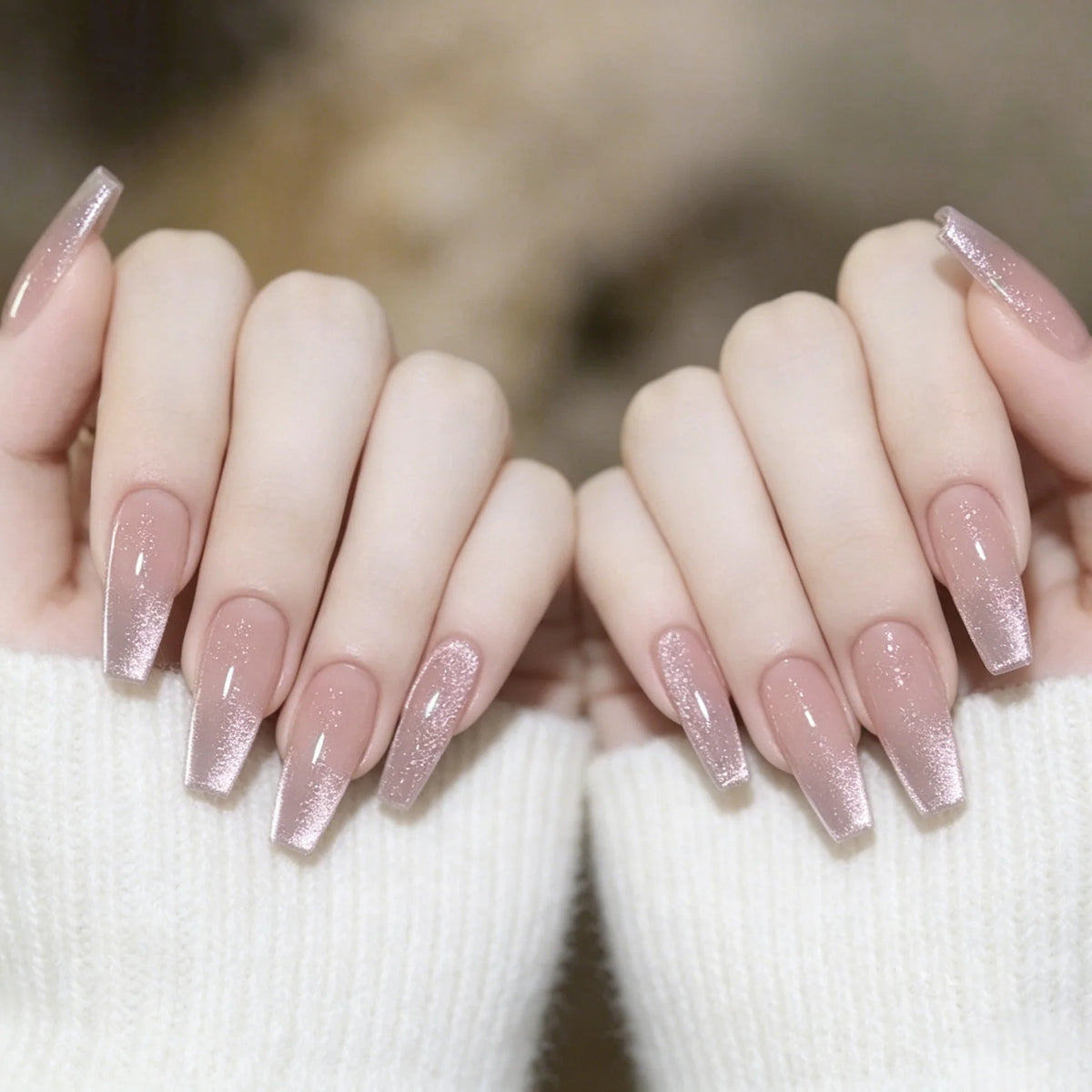 Press-On Nail Set Glitter Ombre 24-Piece