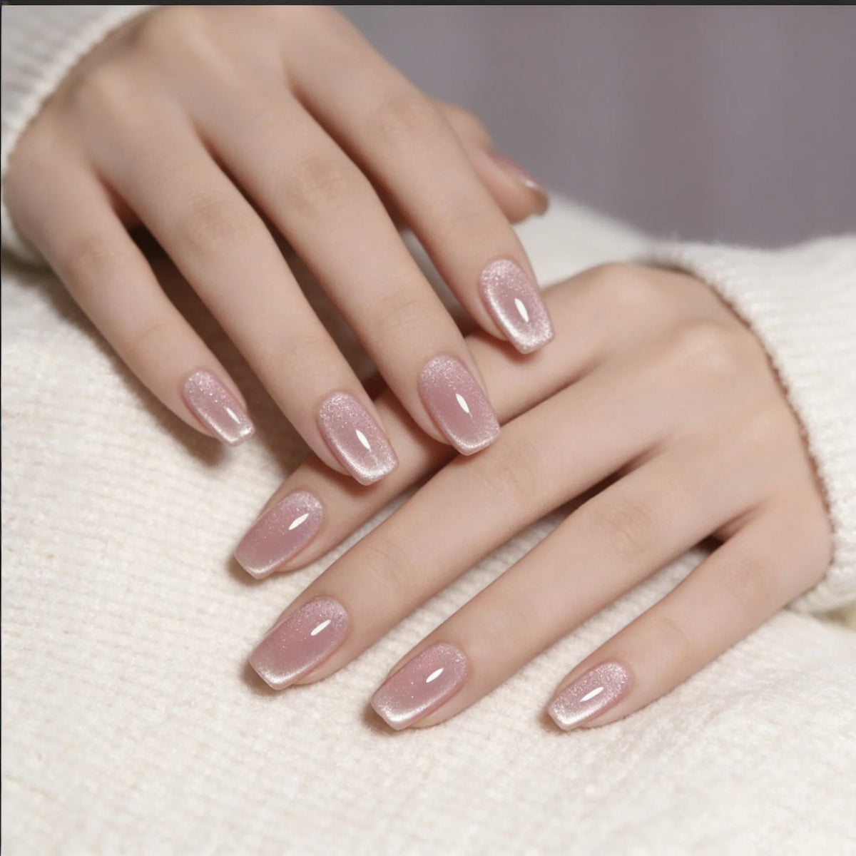 Press-On Nail Set Glitter Ombre 24-Piece Long-Lasting