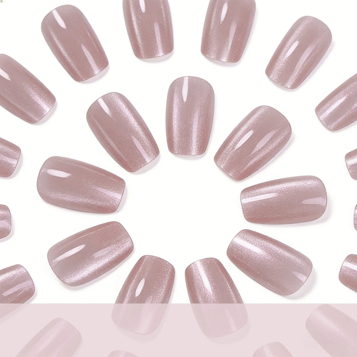 Press-On Nail Set Glitter Ombre 24-Piece Long-Lasting