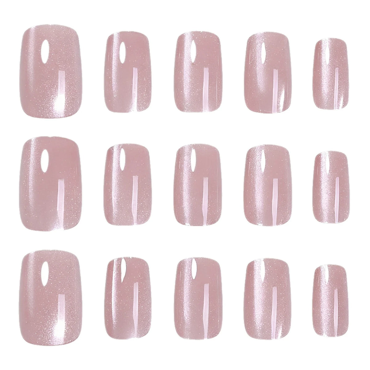 Press-On Nail Set Glitter Ombre 24-Piece Long-Lasting