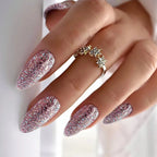 Press-On Nail Set Glitter Peel-And-Stick Reusable