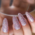 Press-On Nail Set Glitter Peel-And-Stick Reusable