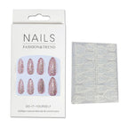 Press-On Nail Set Glitter Peel-And-Stick Reusable
