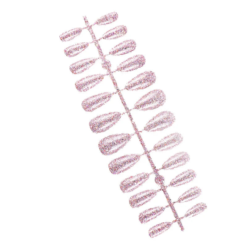 Press-On Nail Set Glitter Peel-And-Stick Reusable