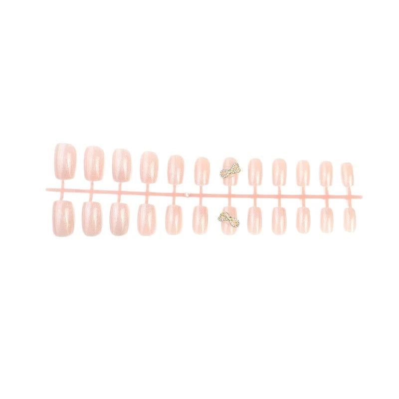 Press-On Nail Set Glitter & Rhinestones Quick Application