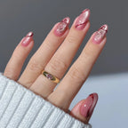 Press-On Nail Set Glitter Ribbon & Easy Application
