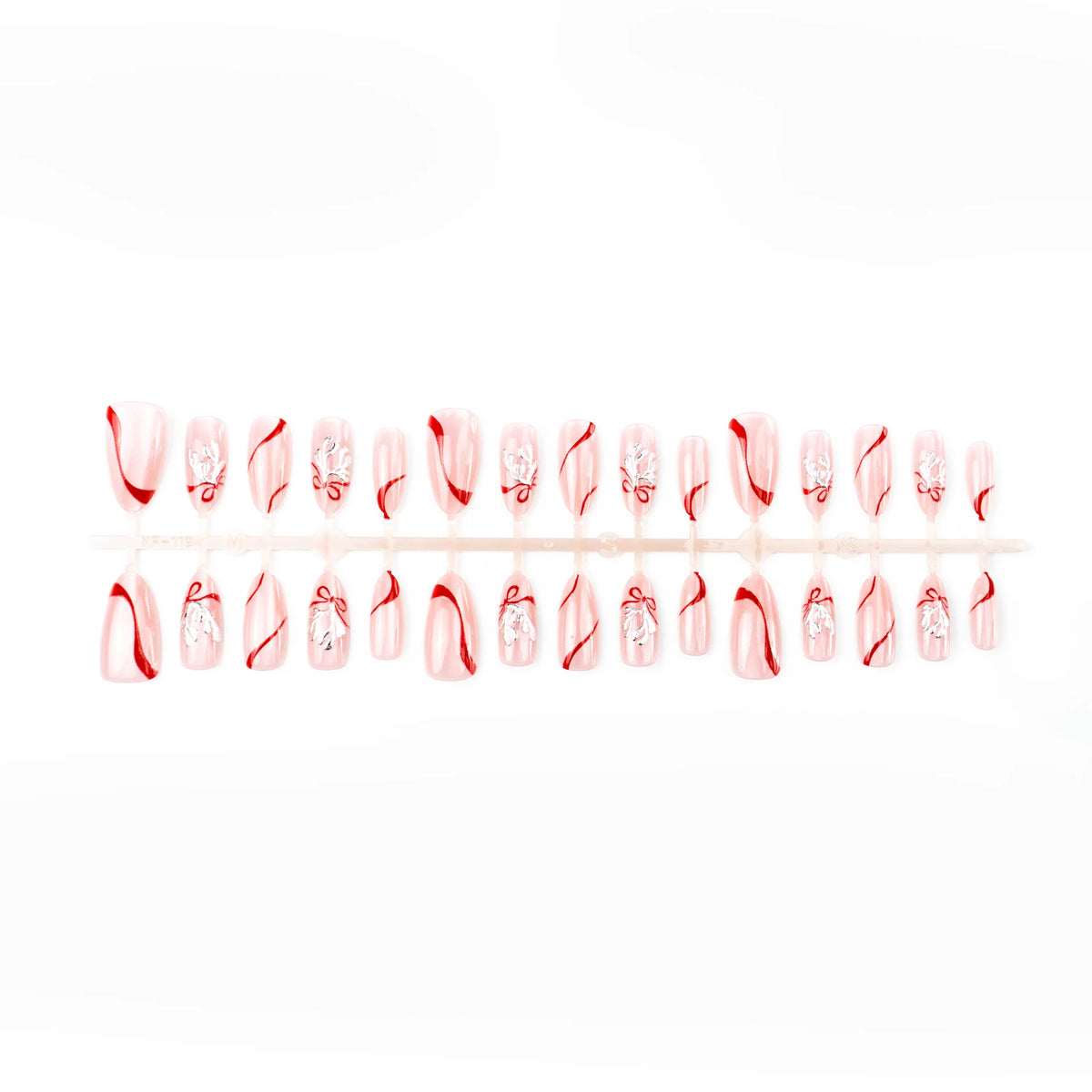 Press-On Nail Set Glitter Ribbon & Easy Application