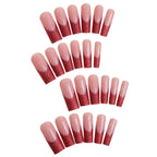 Press-On Nail Set Glitter Tip Chip-Resistant Adhesive Included