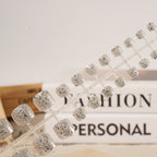 Press-On Nail Set Glittery Finish Multiple Sizes Easy Application