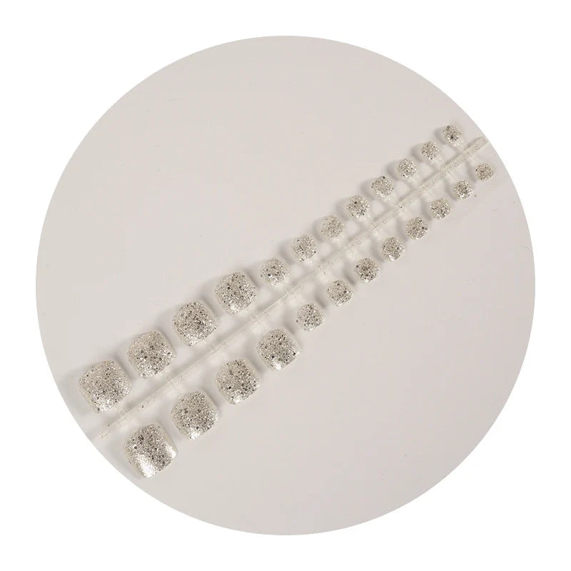 Press-On Nail Set Glittery Finish Multiple Sizes Easy Application