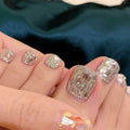 Press-On Nail Set Glittery Glue-On & Reusable
