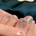 Press-On Nail Set Glittery Glue-On & Reusable